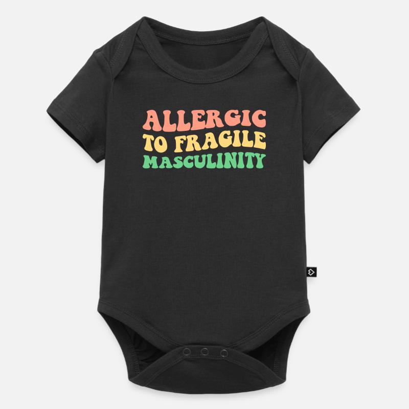 Allergisch gegen zerbrechliche Männlichkeit V - Baby Premium Kurzarmbody - Schwarz