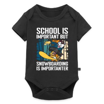 Snowboarder Hobby Snow Berg - Baby Premium Kurzarmbody - Schwarz - Vorne