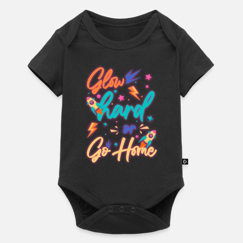 Neon Vintage Cassette Neon Enseignes au néon - Body à manches courtes Premium Bébé - noir
