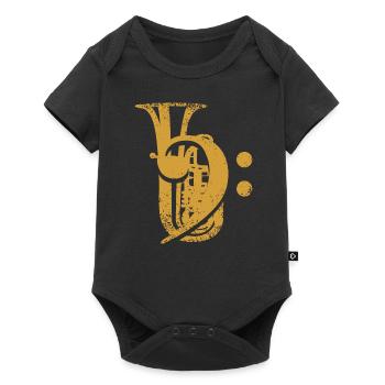 Tubist Bass Clef Music Key Tuba - Baby Premium short-sleeve bodysuit - black - Front