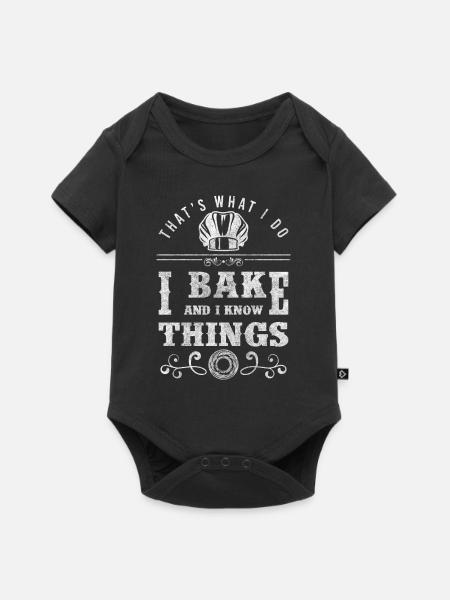 Backen Brötchen Cupcake - Baby Premium Kurzarmbody - Schwarz