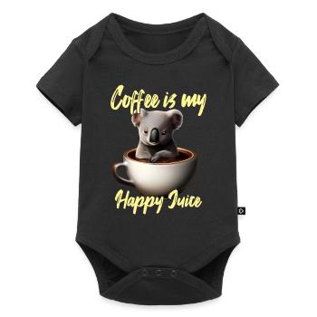 Gemütlicher Koala in der Kaffeetasse - Baby Premium Kurzarmbody - Schwarz - Vorne