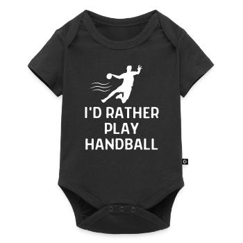 Handball Handballer Spruch Geschenk - Baby Premium Kurzarmbody - Schwarz - Vorne