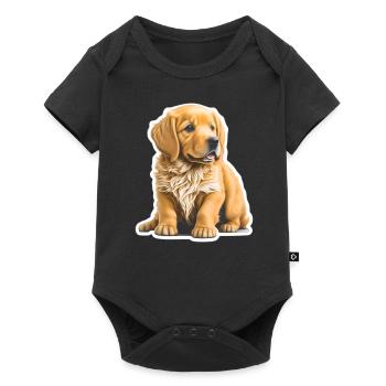 Chiot mignon / chiot Golden Retriever - Body à manches courtes Premium Bébé - noir - Devant