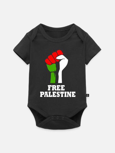 Free palestine - Premium kortærmet baby-body - sort