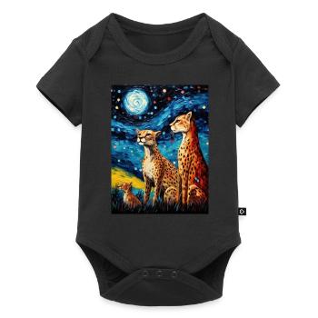 Cheetah, Van Gogh, Starry Night, Animal - Baby Premium short-sleeve bodysuit - black - Front