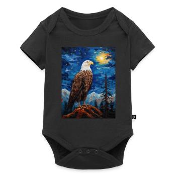 Eagle, Van Gogh, Starry Night, Animal, Bird - Baby Premium short-sleeve bodysuit - black - Front