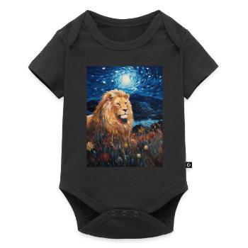 Lion, Van Gogh, Starry Night, Animal, Lions - Baby Premium short-sleeve bodysuit - black - Front