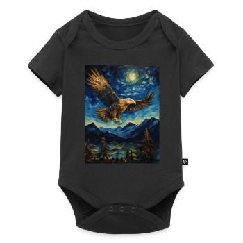 Eagle, Van Gogh, Starry Night, Animal, Bird - Baby Premium short-sleeve bodysuit - black - Front