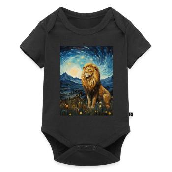 Lion, Van Gogh, Starry Night, Animal, Lions - Baby Premium short-sleeve bodysuit - black - Front