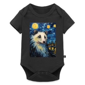 Opossum, Van Gogh, Starry Night, Animal - Baby Premium short-sleeve bodysuit - black - Front