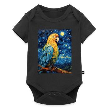 Parrot, Van Gogh, Starry Night, Animal, Bird - Baby Premium short-sleeve bodysuit - black - Front