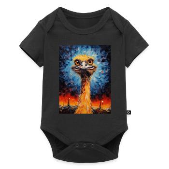 Ostrich, Van Gogh, Starry Night, Animal, Bird - Baby Premium short-sleeve bodysuit - black - Front