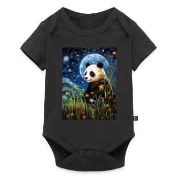 Panda Van Gogh Ciel étoilé Style - Body à manches courtes Premium Bébé - noir - Devant