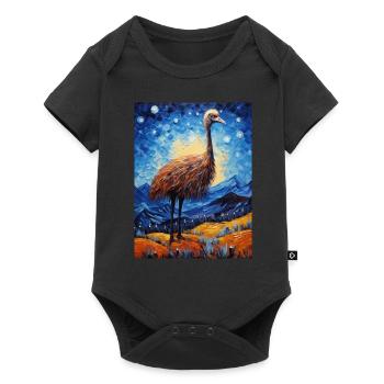 Ostrich, Van Gogh, Starry Night, Animal, Bird - Baby Premium short-sleeve bodysuit - black - Front