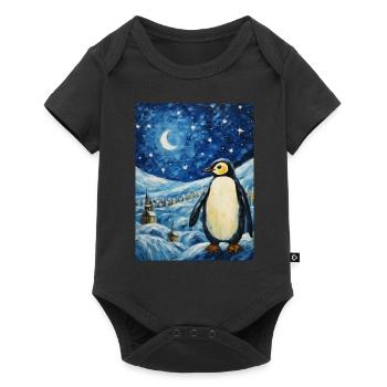 penguin, van gogh, starry night, animal, bird - Baby Premium short-sleeve bodysuit - black - Front