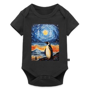 penguin, van gogh, starry night, animal, bird - Baby Premium short-sleeve bodysuit - black - Front
