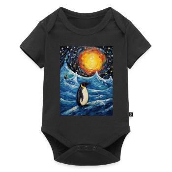 penguin, van gogh, starry night, animal, bird - Baby Premium short-sleeve bodysuit - black - Front