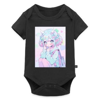 Anime, Fille d’anime, Fille d’anime, Elfe - Body à manches courtes Premium Bébé - noir - Devant