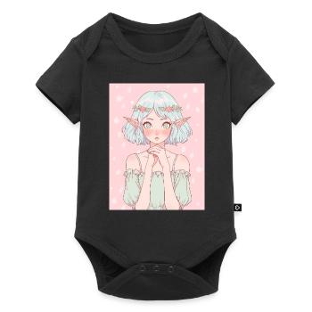 Anime, Fille d’anime, Fille d’anime, Elfe - Body à manches courtes Premium Bébé - noir - Devant