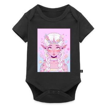 Cadeau de fille d’anime - Body à manches courtes Premium Bébé - noir - Devant