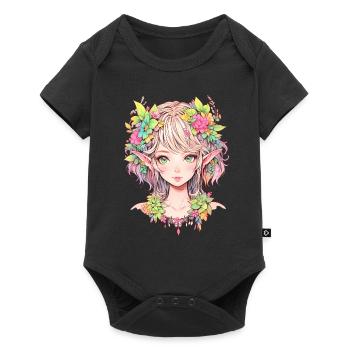 Anime, Fille d’anime, Fille d’anime, Elfe - Body à manches courtes Premium Bébé - noir - Devant