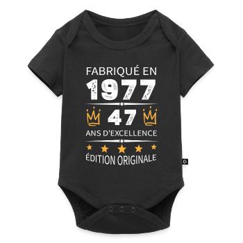 Made in 1977 Born in 1977 47 Year Old Anniversary - Baby Premium short-sleeve bodysuit - black - Front