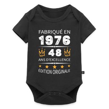 Made in 1976 Born in 1976 48 years old Anniversary - Baby Premium short-sleeve bodysuit - black - Front