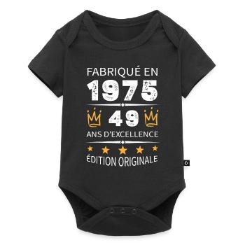 Fabriqué En 1975 Né En 1975 49 Ans Anniversaire - Body à manches courtes Premium Bébé - noir - Devant
