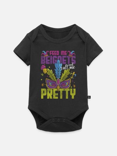 Parade Maske Bunt Perlen - Baby Premium Kurzarmbody - Schwarz