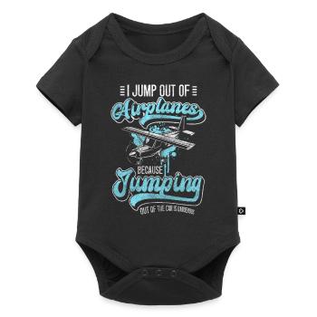 Fallschirmspringen Sprung Höhe - Baby Premium Kurzarmbody - Schwarz - Vorne