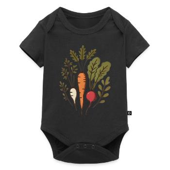Racines végétaliennes Carotte Radis Design - Body à manches courtes Premium Bébé - noir - Devant
