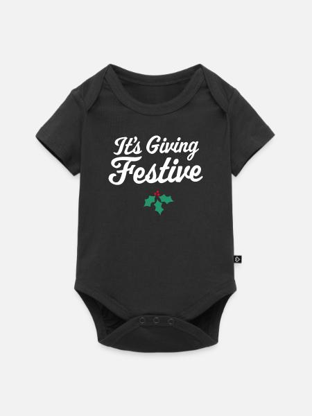 Es ist festlich spendend - Baby Premium Kurzarmbody - Schwarz