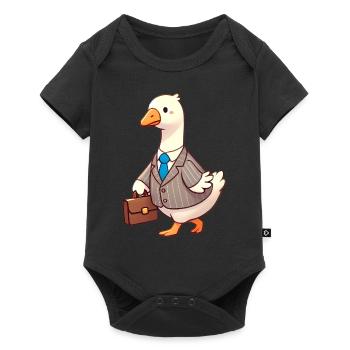 Serious Goose in Business Suit Design - Baby Premium short-sleeve bodysuit - black - Front