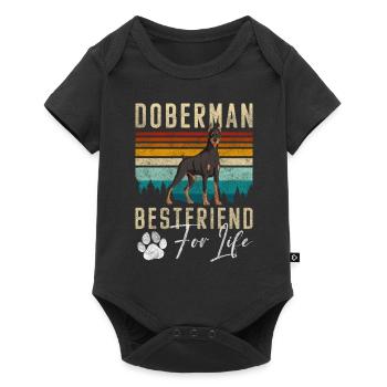 Doberman Chien Animal Chien Amour - Body à manches courtes Premium Bébé - noir - Devant
