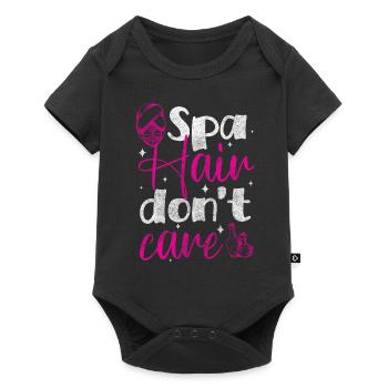 Wellness Urlaub Priorität Abschalten - Baby Premium Kurzarmbody - Schwarz - Vorne