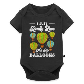 ballon nuages volants ballon à gaz - Body à manches courtes Premium Bébé - noir - Devant
