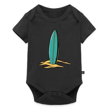 Retro Surfboard – Classic Beach Vibes - Baby Premium Kurzarmbody - Schwarz - Vorne