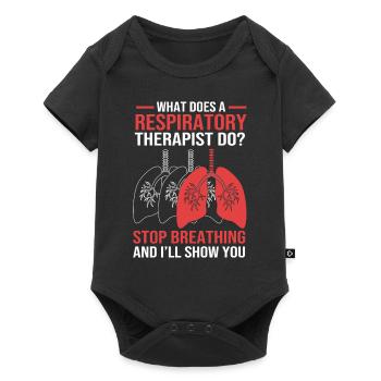 breathing breathing oxygen - Baby Premium short-sleeve bodysuit - black - Front