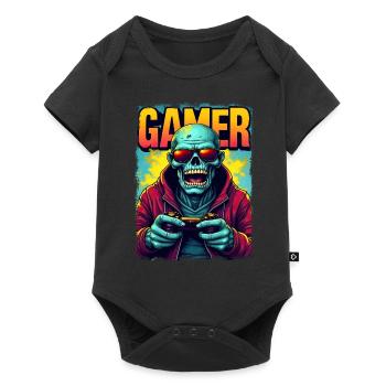 Zombie joueur avec manette - Body à manches courtes Premium Bébé - noir - Devant
