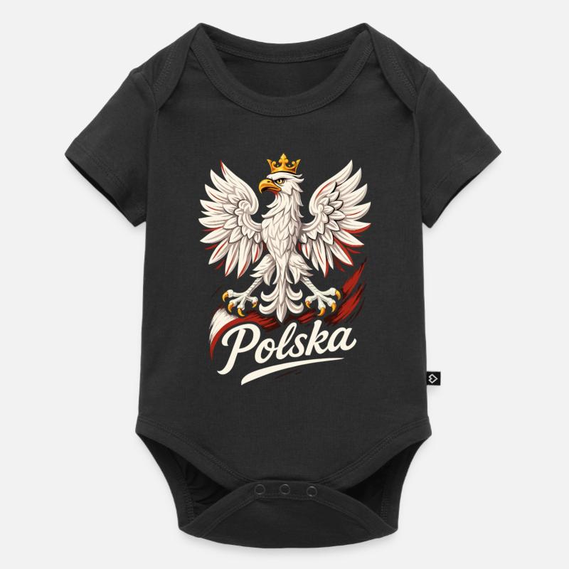 Pologne Polska aigle drapeau drapeau épique cadeau - Body à manches courtes Premium Bébé - noir