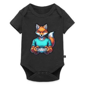 Fox gaming: Your animal gamer buddy! - Baby Premium short-sleeve bodysuit - black - Front