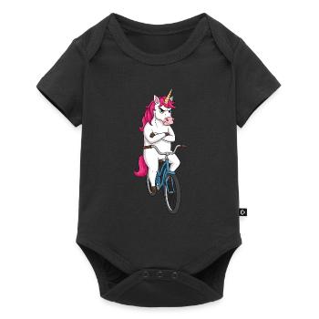 Grim Licorne sur roue - Pour les cyclistes - Body à manches courtes Premium Bébé - noir - Devant