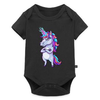 Annoyed Unicorn: Glitter & Anger! - Baby Premium short-sleeve bodysuit - black - Front