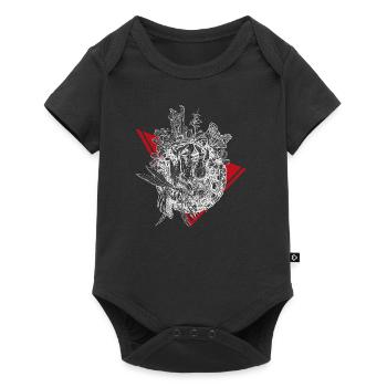 Planet of carnivorous plants in white - Baby Premium short-sleeve bodysuit - black - Front