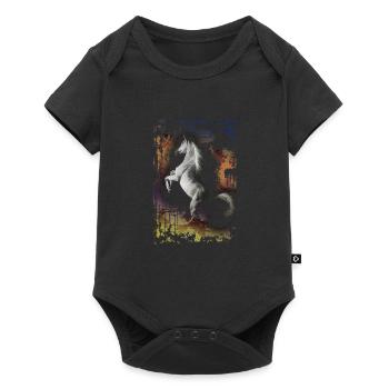 chevaux - Body à manches courtes Premium Bébé - noir - Devant