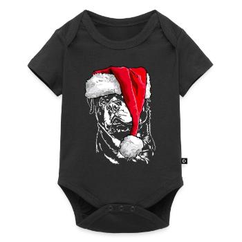 Santa ROTTWEILER Christmas Rottie Wilsigns - Baby Premium short-sleeve bodysuit - black - Front