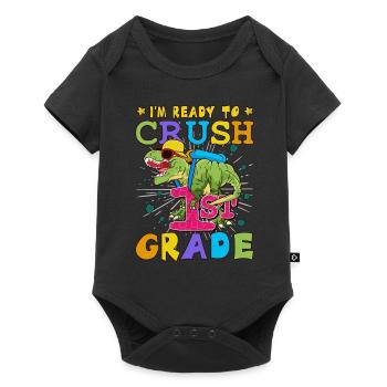 Ich bin bereit, Regenbogenmädchen Jungen der 1. Klasse zu zerquetschen - Baby Premium Kurzarmbody - Schwarz - Vorne
