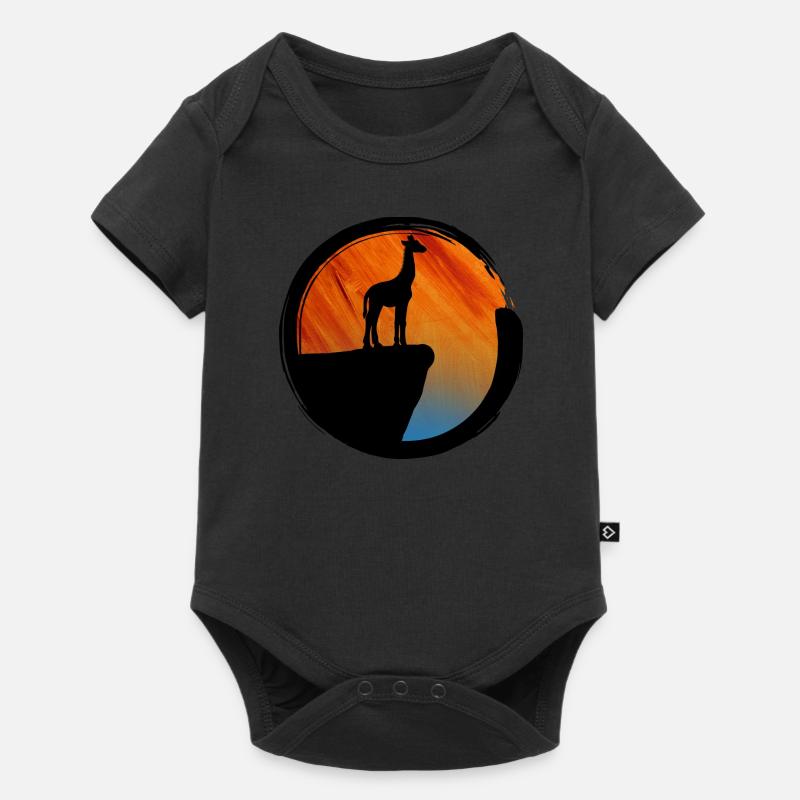 Giraffe Sunset Silhouette - Body à manches courtes Premium Bébé - noir