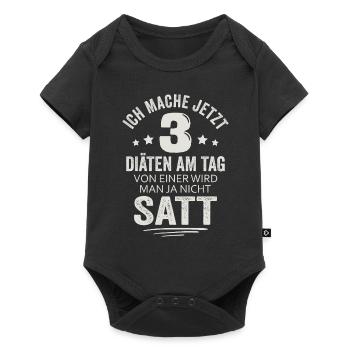 Ich mache jetzt 3 Diäten am Tag - Baby Premium Kurzarmbody - Schwarz - Vorne